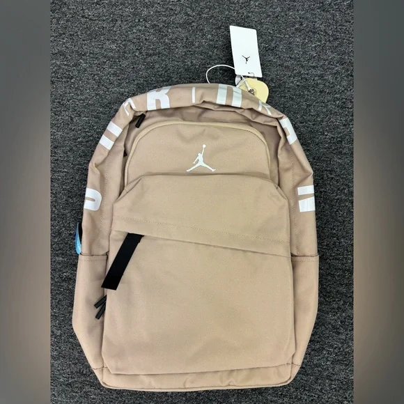 Jordan 15” backpack with water bottle pocket , BNWT , khaki tan Beige - Picture 1 of 3